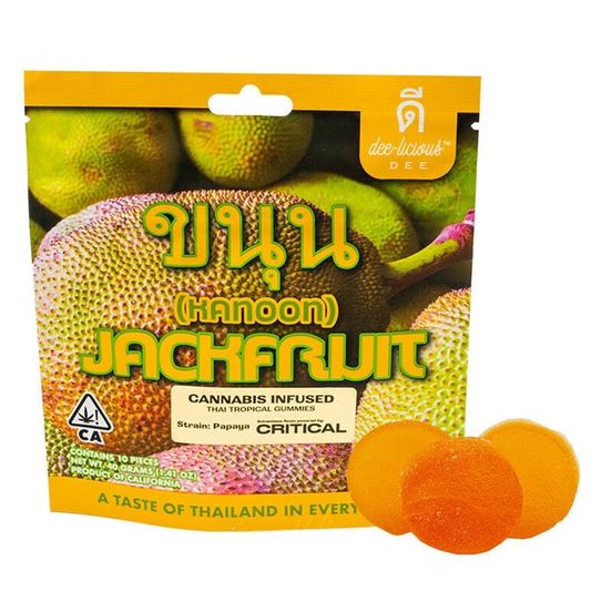 Photograph of product: DEE-SOLVENTLESS GUMMIES-100MG-JACKFRUIT - 
