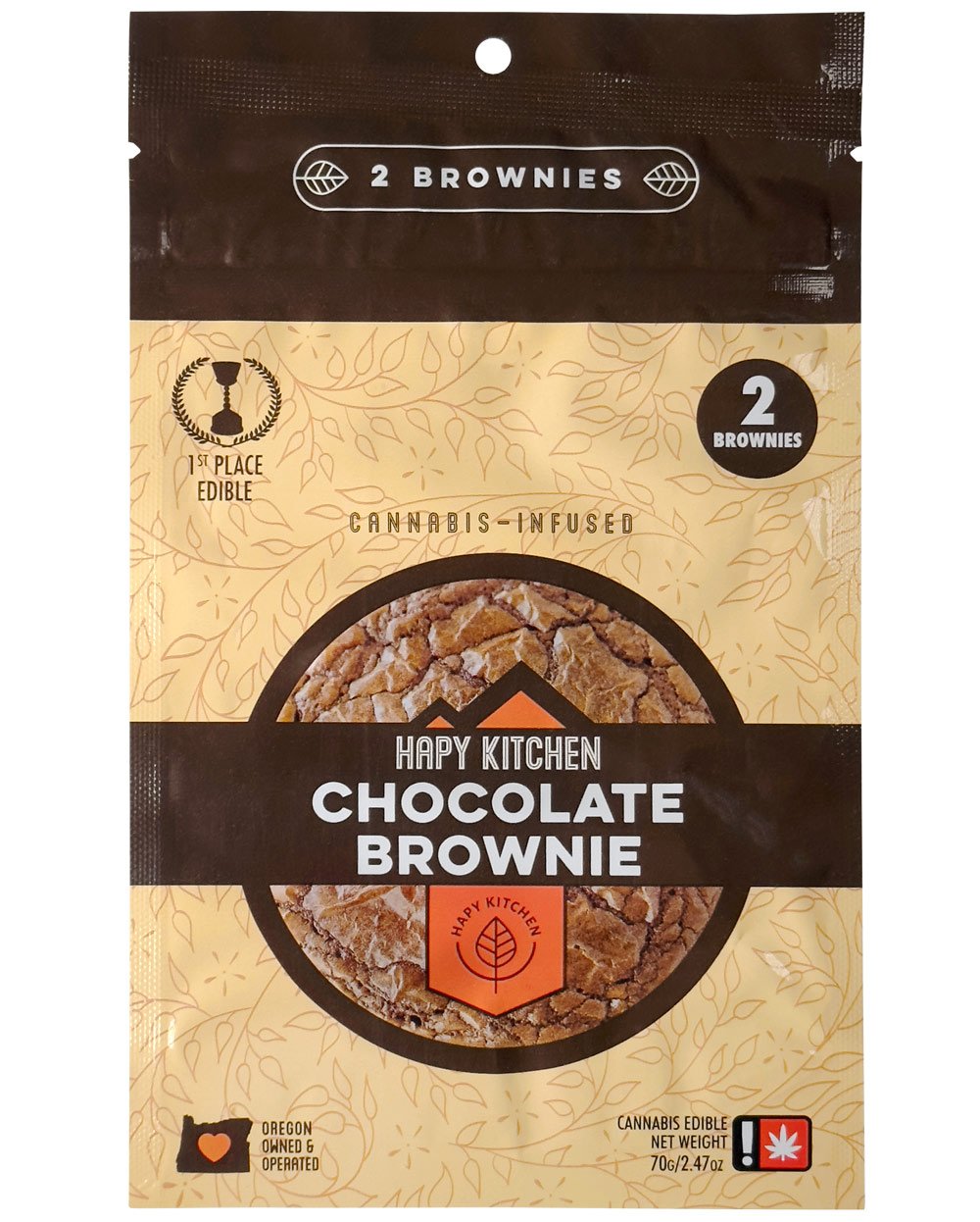 Photograph of product: HAPY KITCHEN | BROWNIE | 2 PACK | 100MG