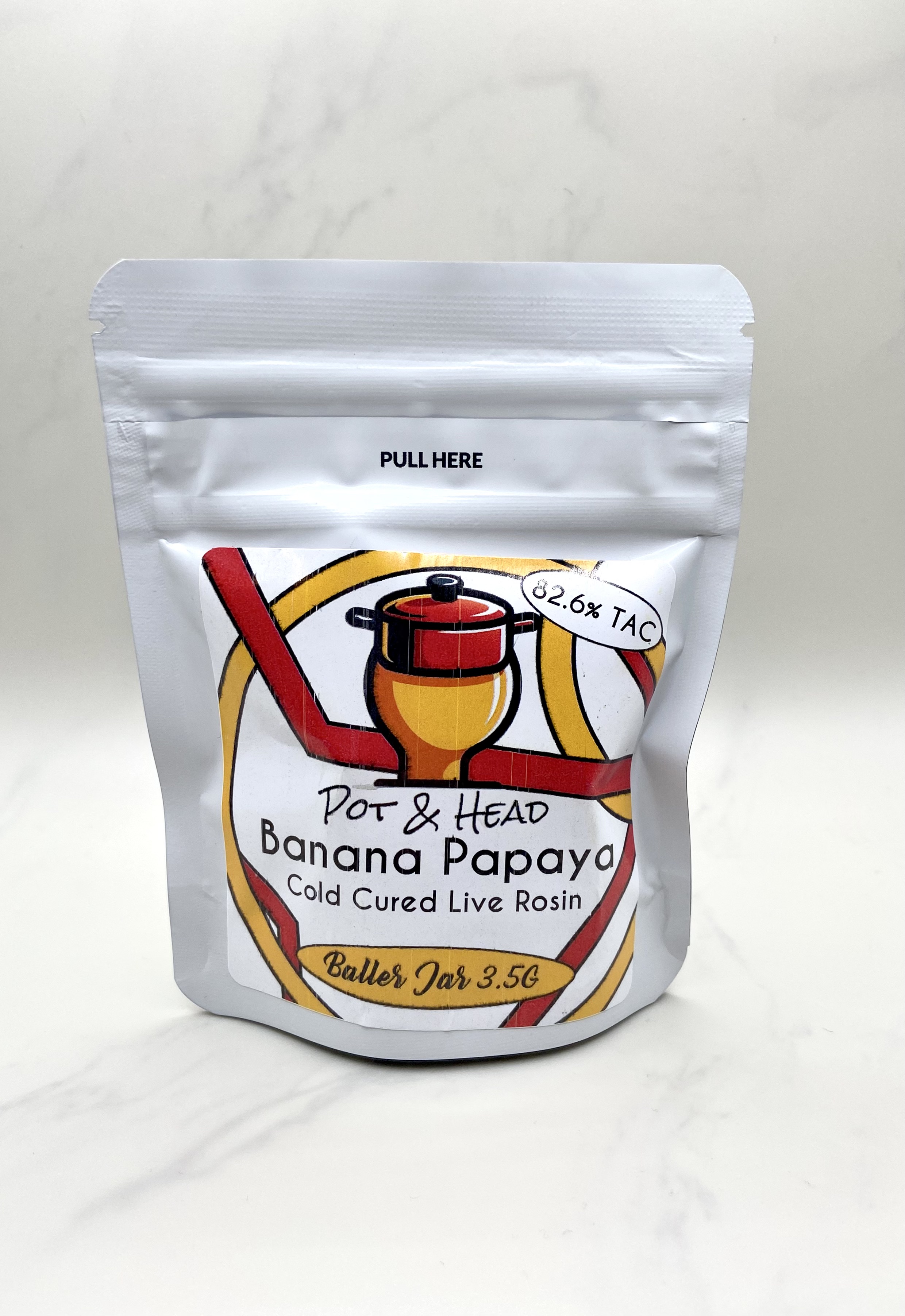 Photograph of Product: Pot & Head - Banana Papaya Rosin - (Baller Jar)