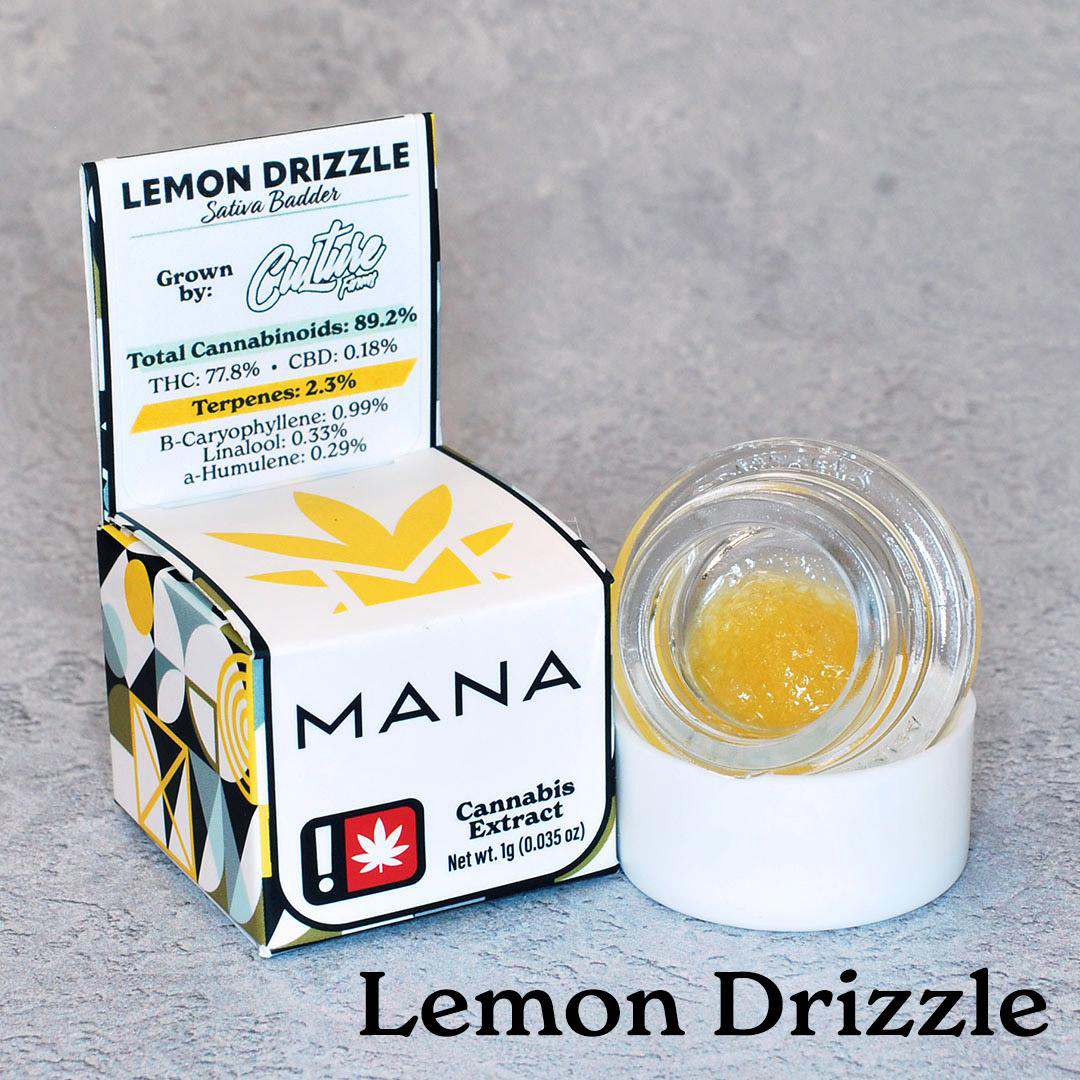 Photograph of product: Mana Extracts Cured Resin Badder: Lemon Drizzle
