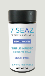Photograph of product: 7 Seaz | Triple Infused Preroll 5 pack | Island Skunk
