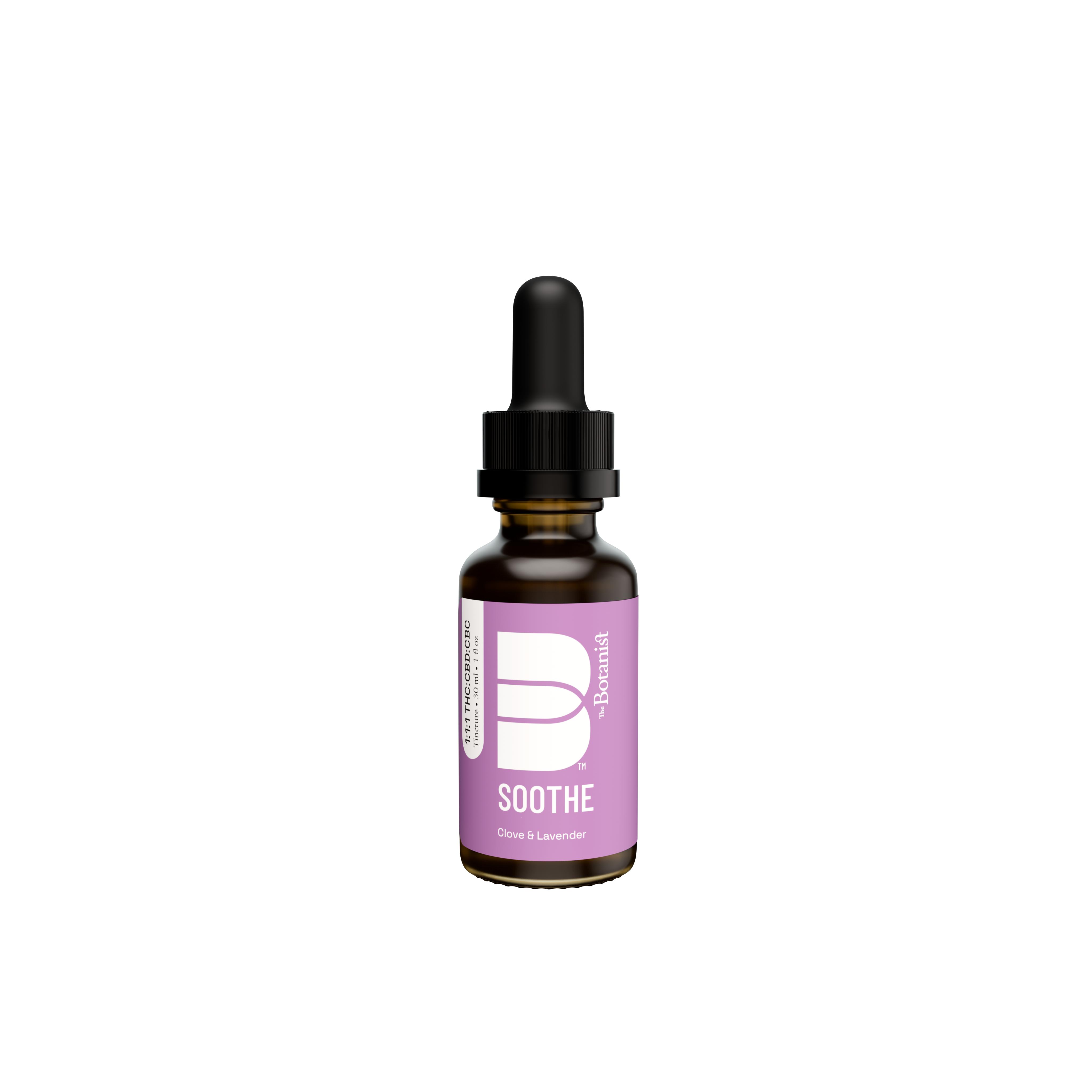 Photograph of product: The Botanist Tinctures 100mg- Soothe 1:1:1 (TH-oui:CBD:CBC)