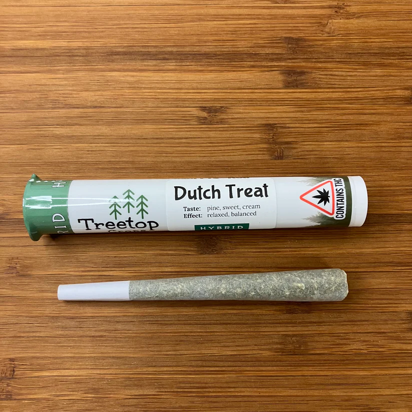 Photograph of product: Dutch Treat | Treetop Crops | Pre-Roll | Premium Flower