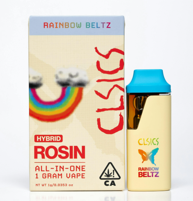 Photograph of product: CLSICS - 1g Live Rosin AIO - Rainbow Beltz