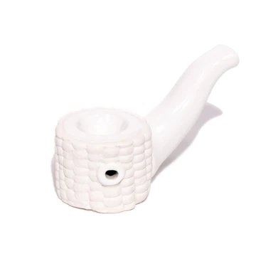 Photograph of product: Ceramic Corn Cob Pipe White - Artist; Candy Relics