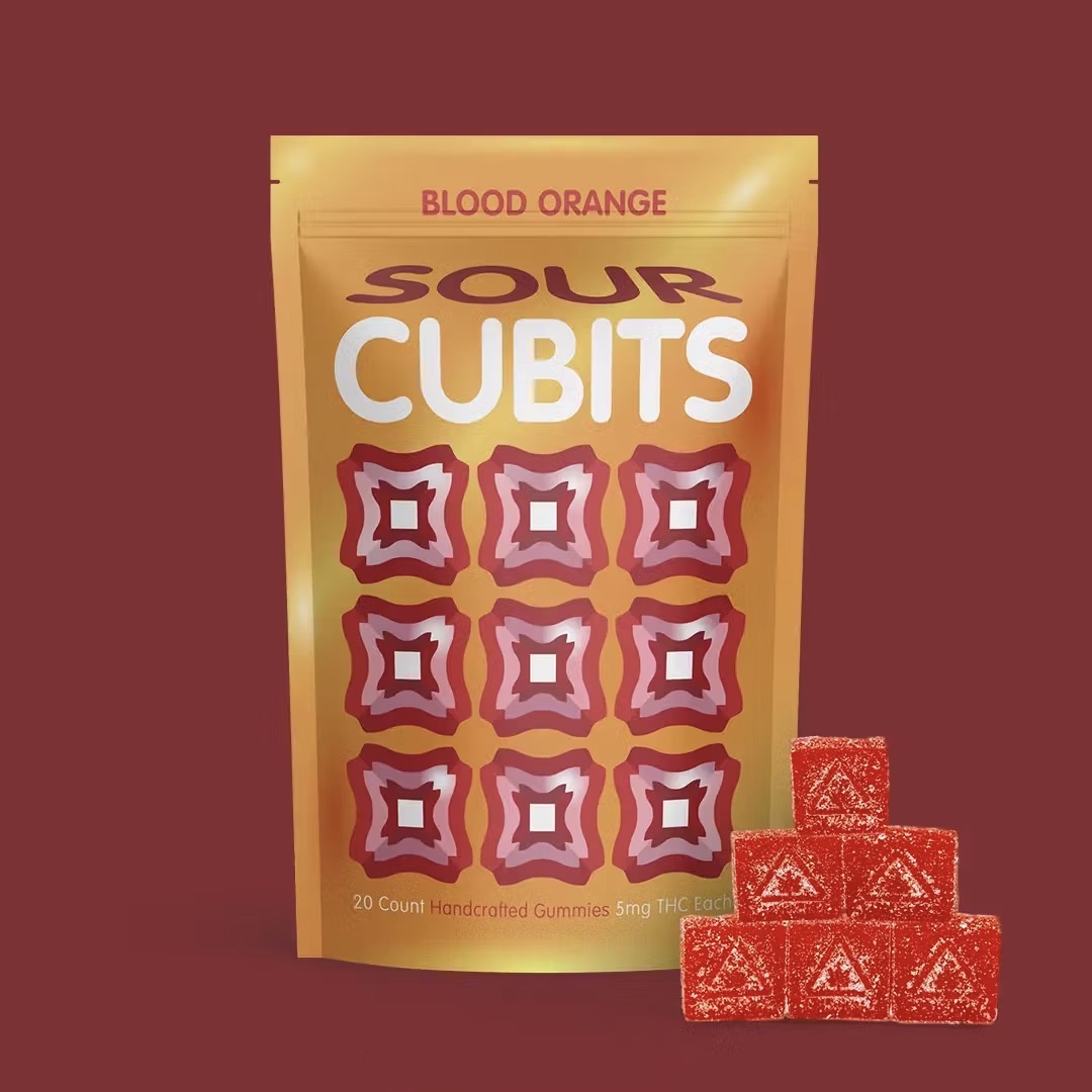 Photograph of product: Cubits | Sour Gummies | Blood Orange | 20pk/100mg