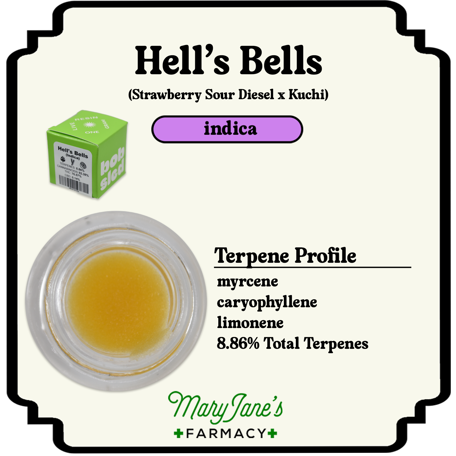 Photograph of product: Hell's Bells Live Resin Extract | 1g