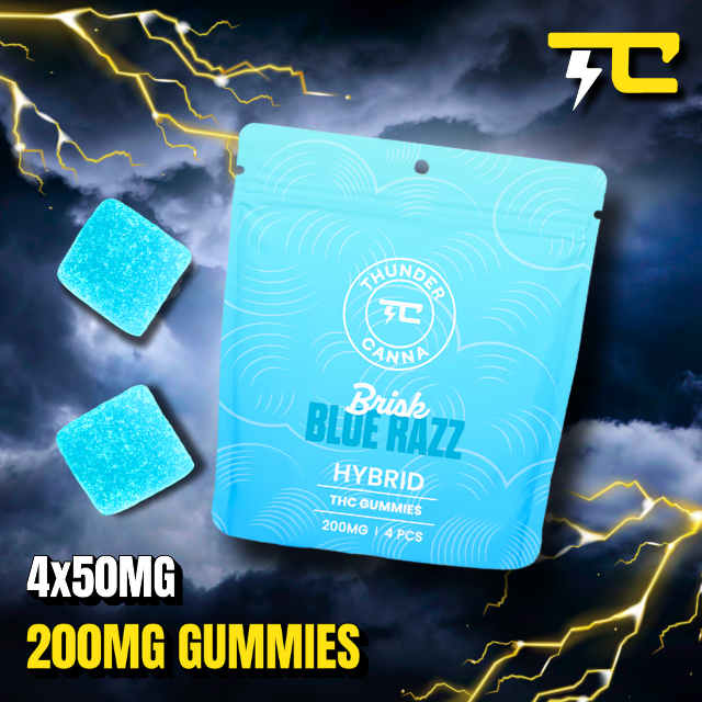 Photograph of product: Thunder Canna 200mg Gummies | Blue Razz