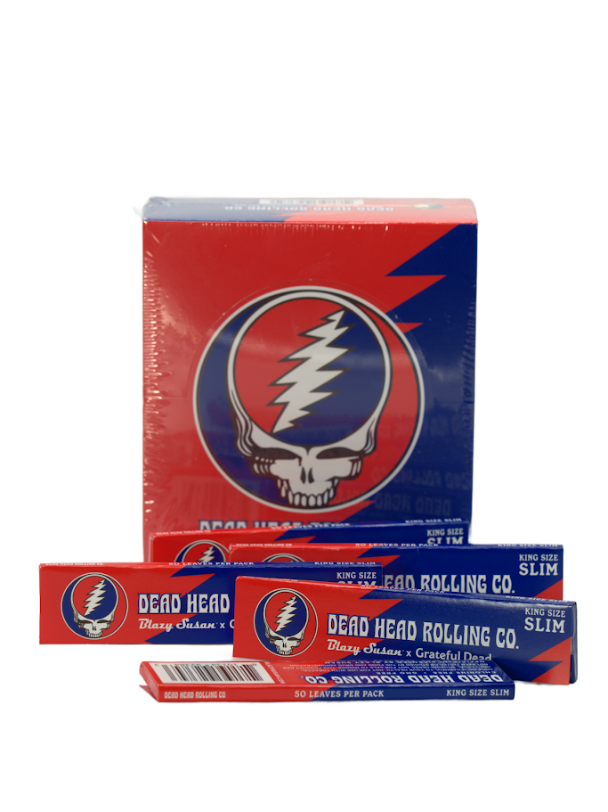 Photograph of product: Blazy Susan x Grateful Dead - Dead Head Rolling Co. King Size Slim Papers 50pk