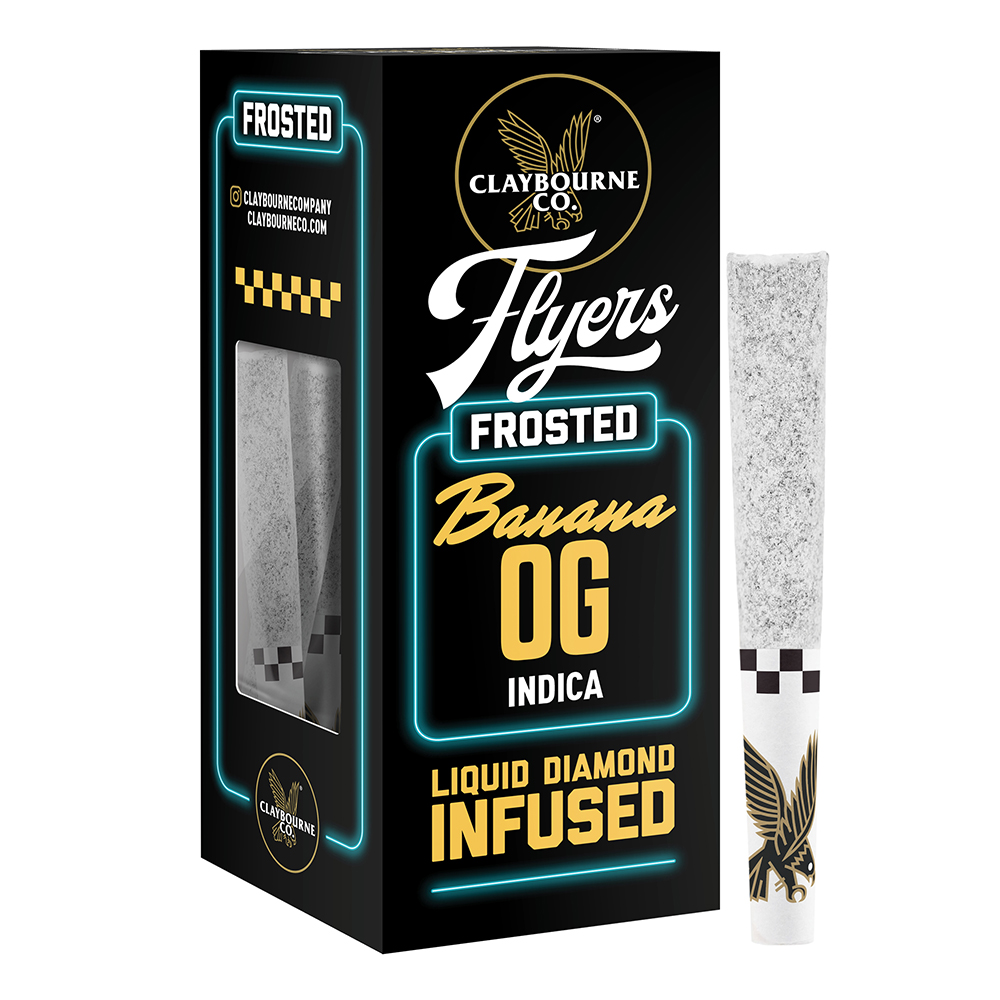 Photograph of Product: Banana OG (2.5g) - Diamond Frosted Flyers Pre-Rolls