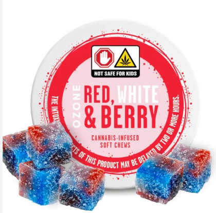 Photograph of product: Ozone|  Gummies | Infused soft chews |Red White Berry | 100mg