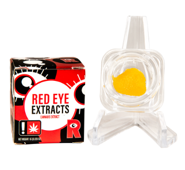 Photograph of product: RED EYE | CURED RESIN | APPLE SLAPZ x au chocolatBURGER