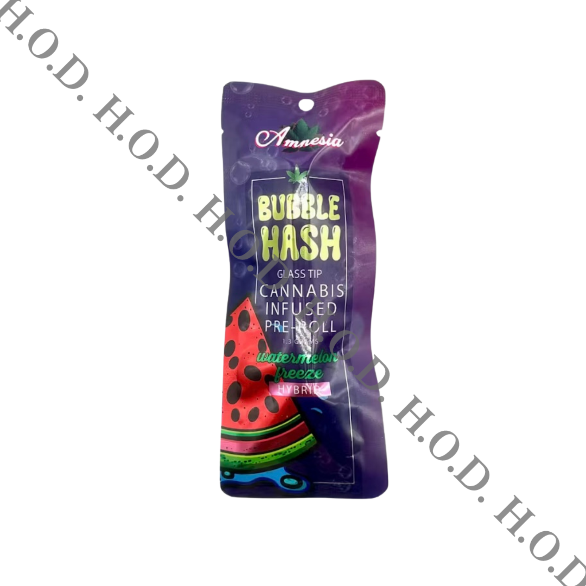 Photograph of product: Amnesia Watermelon Freeze Bubble au chocolat Infused Pre-Roll 1.3g
