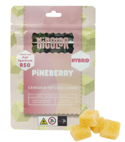 Photograph of product: HiColor | RSO Chews | Pineberry | 100mg