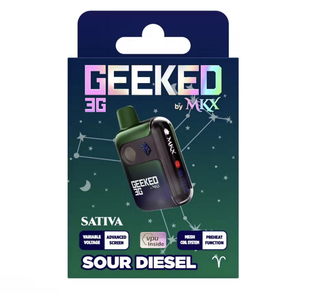 Photograph of product: GEEKED: Sour Diesel 3G Vape Disposable