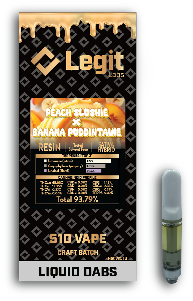 Photograph of product: Peach Slushie x Banana Puddintaine 510 1g Cart