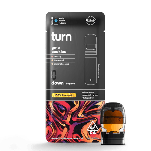 Photograph of product: Turn Down Live Resin POD | 1g - GMO Cookies - Oui'd Hybrid - 