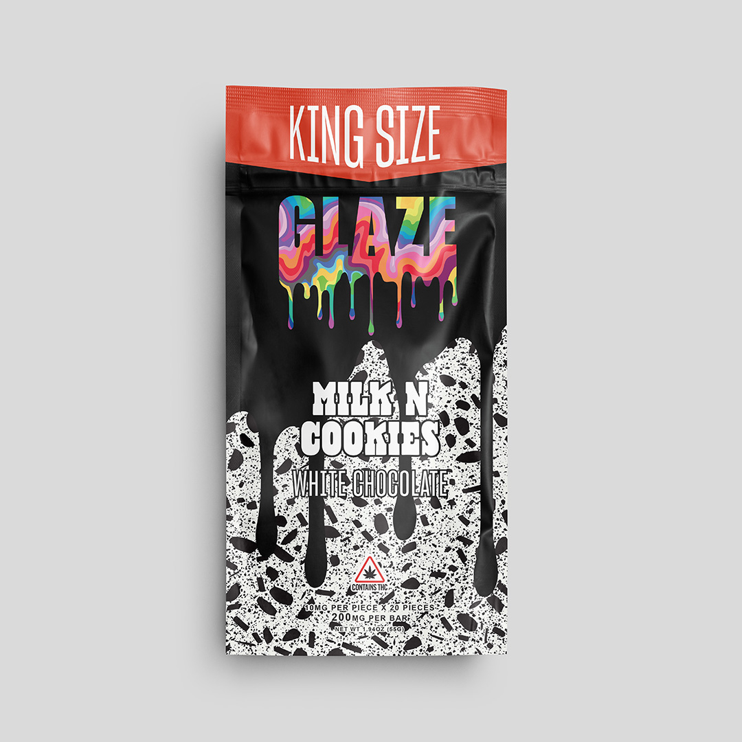 Photograph of product: Glaze | Milk & Cookies | Chocolate Bar | 20pc | 200mg