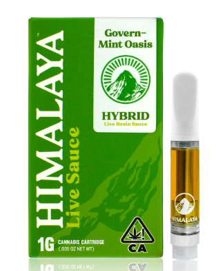 Photograph of product: Government Oasis Live Resin Cartridge 1 G