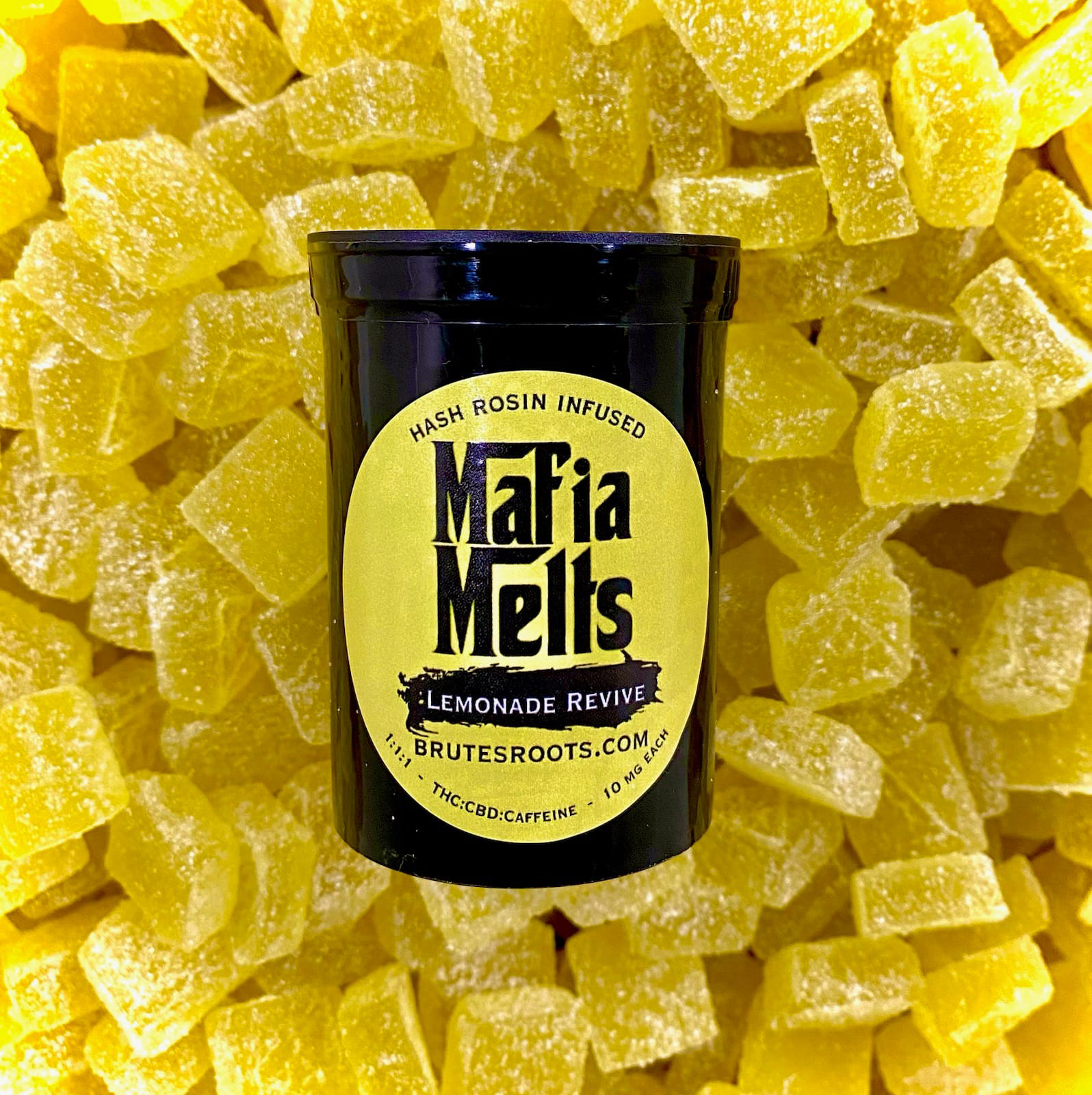 Photograph of product: Mafia Melts - Lemonade Revive (w/ Caffeine) 1:1 TH-oui/CBD - Gummies - 10-Pack (200mg) [S]