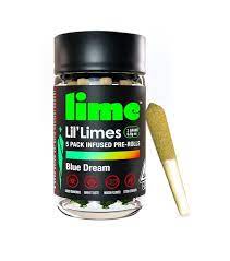 Photograph of product: Lime - Blue Dream - .6g 5pk Infused Prerolls Oui'd