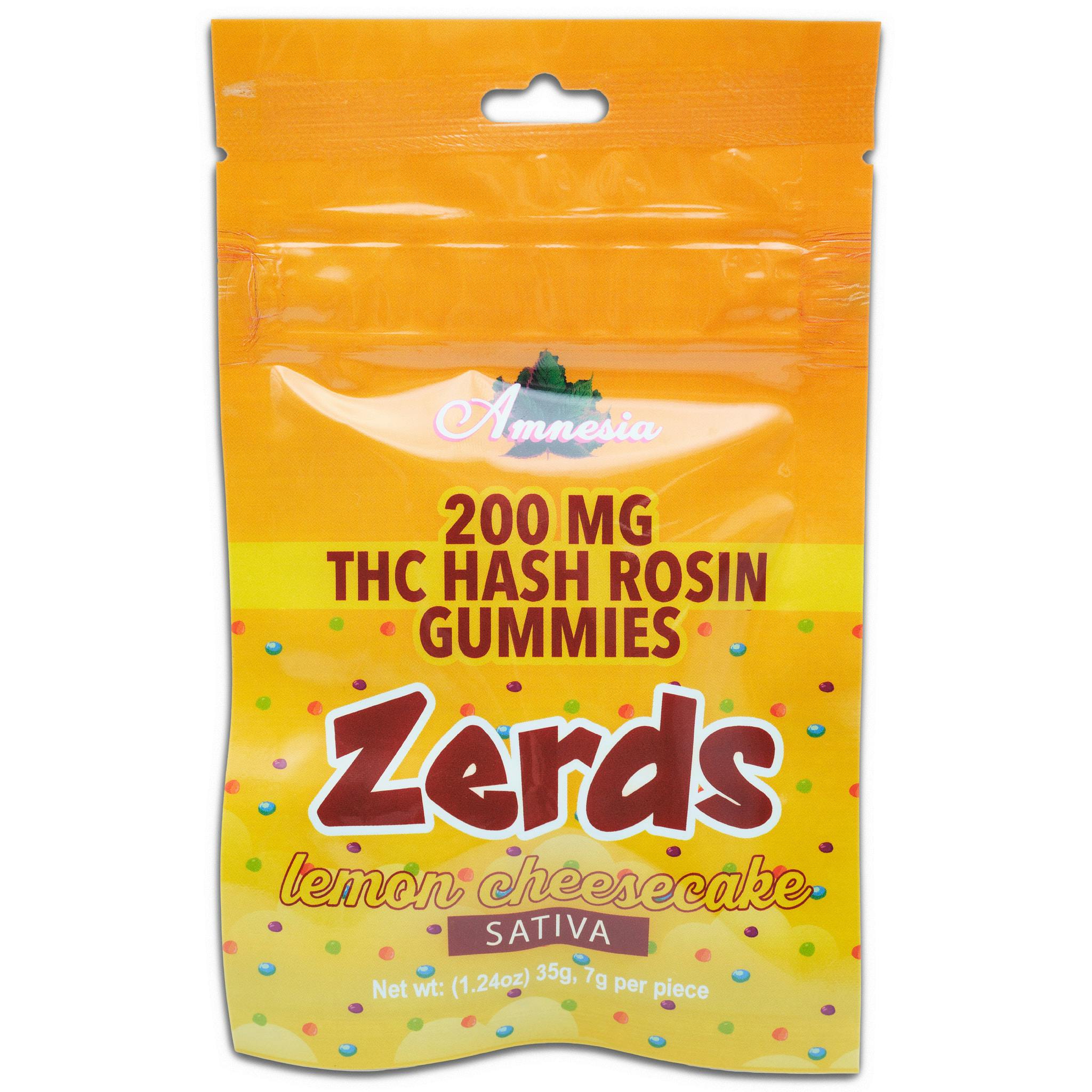 Photograph of product: Amnesia- Zerds au chocolat Rosin Gummies - Lemon Cheesecake - 200mg