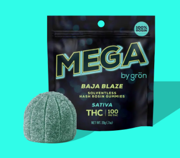 Photograph of product: E107 | Gron | Baja Blaze MEGA | Oui'd | Rosin | 100mg