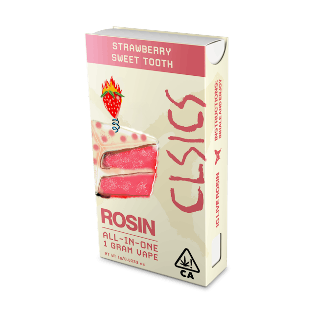 Photograph of product: Strawberry Sweet Tooth | 1g Live Rosin AIO