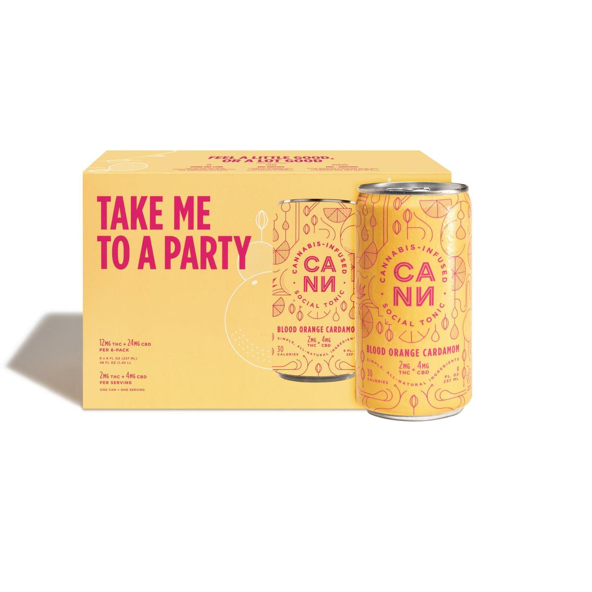 Photograph of Product: Blood Orange Cardamom Tonic - 12mg THC 24mg CBD 6pk | CANN