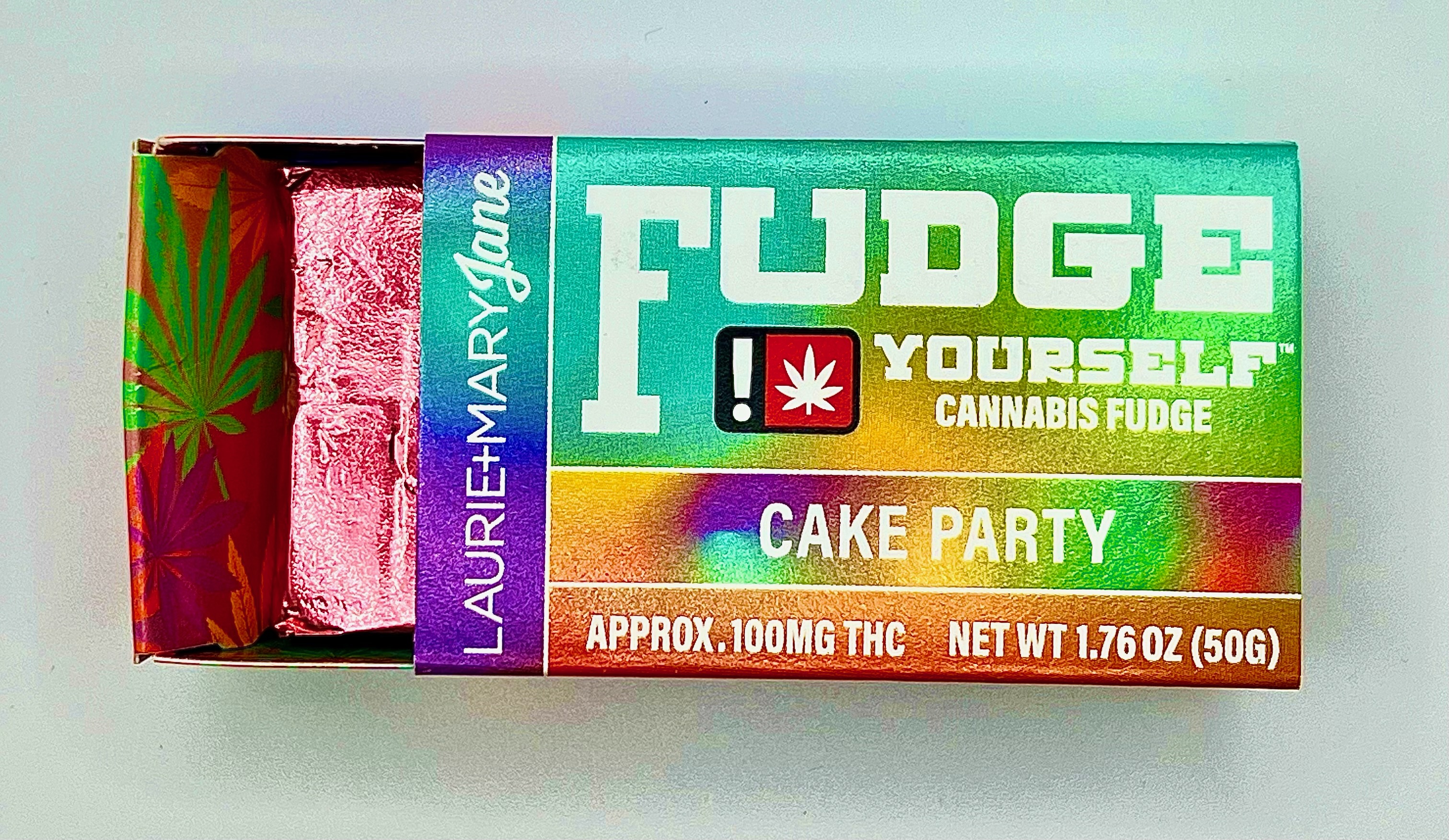 Photograph of product: Laurie & Mary Jane | 420 Cake Party | TH-oui | Full Spectrum | 100MG Edible Fudge