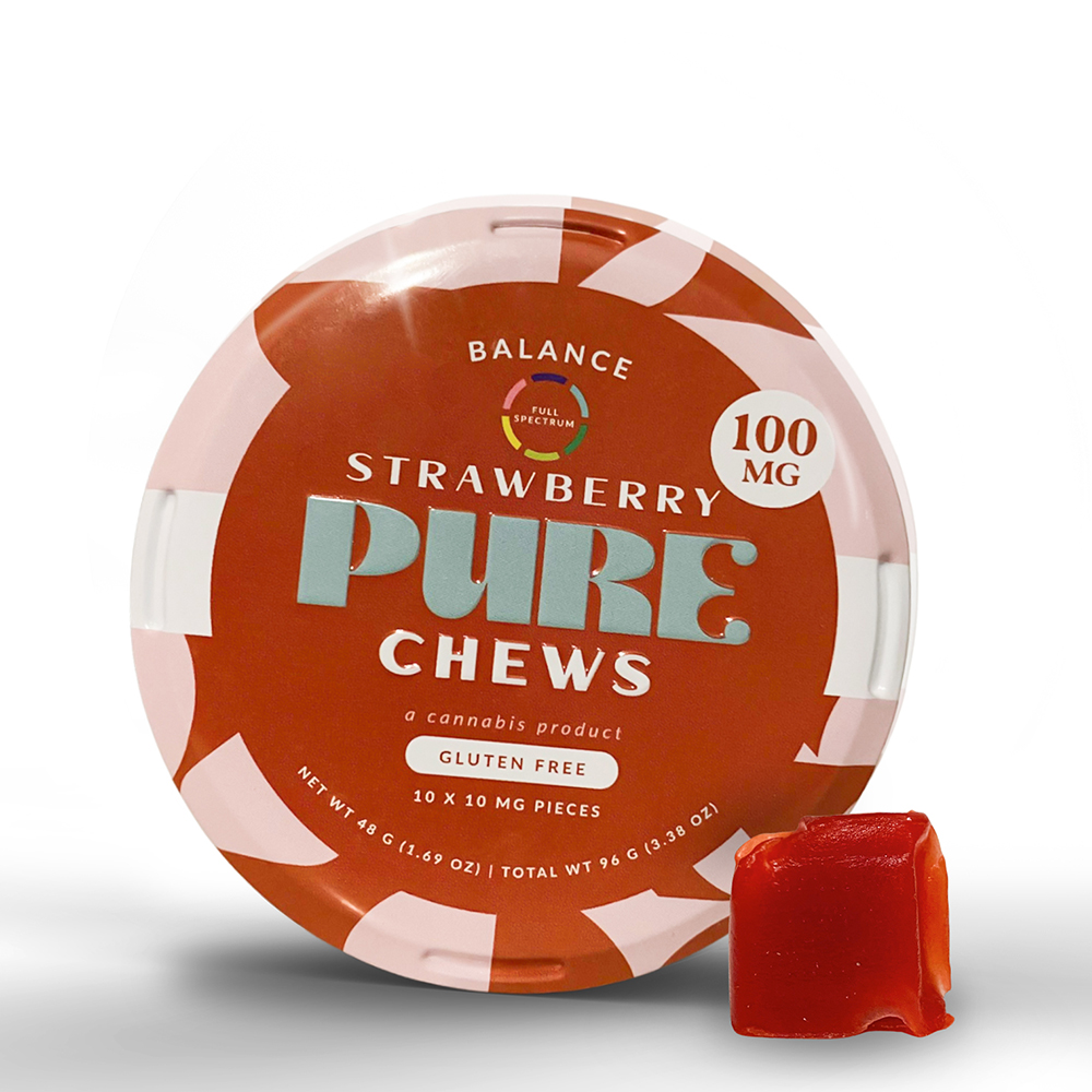 Photograph of product: Pure Strawberry Chews | 100mg