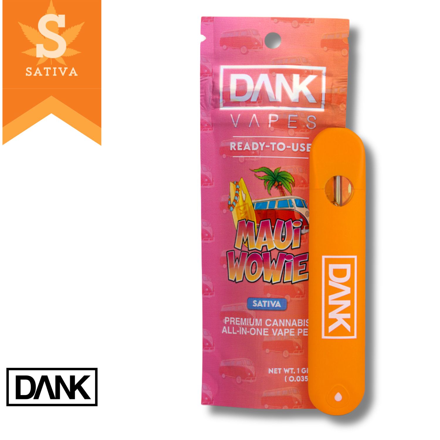 Photograph of product: Dank | Vaporizer | Disposable 1pk | Maui Wowie | 1ml