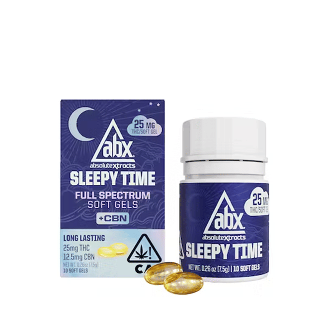 Photograph of product: Sleepy Time 25mg THC+CBN | 10ct Soft Gels - 