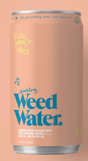 Photograph of product: Oui'd Water - Yuzu Peach Deez - Single Sparkling Infused Beverage