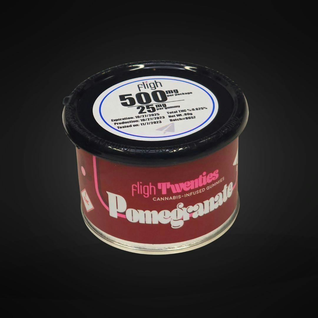 Photograph of product: Fligh - Med - Pomegranate - Gummies - 500mg