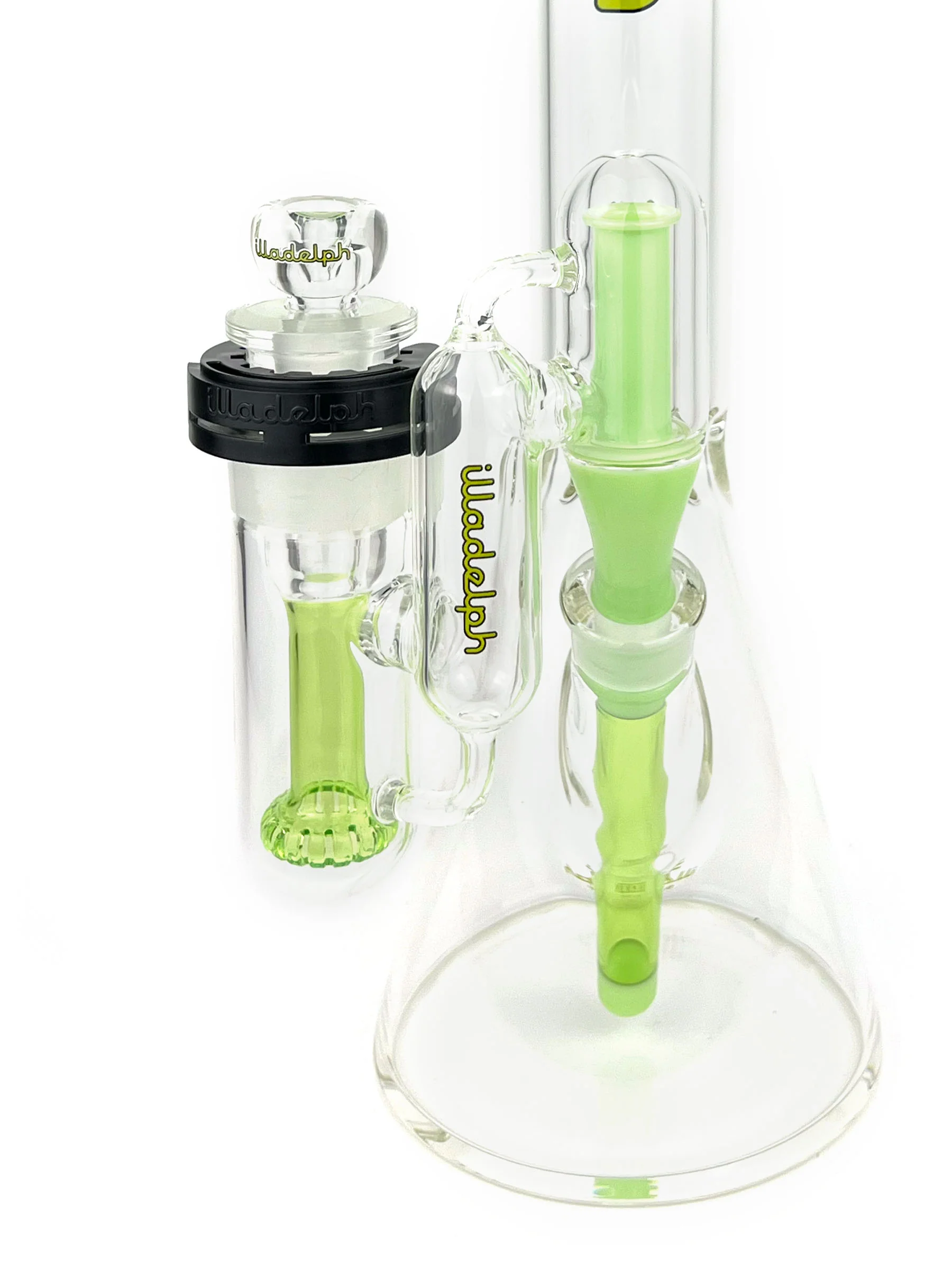Photograph of product: Illadelph - 5mm Series Straight Prodo Medium - Black w/ Lime Ash Catcher