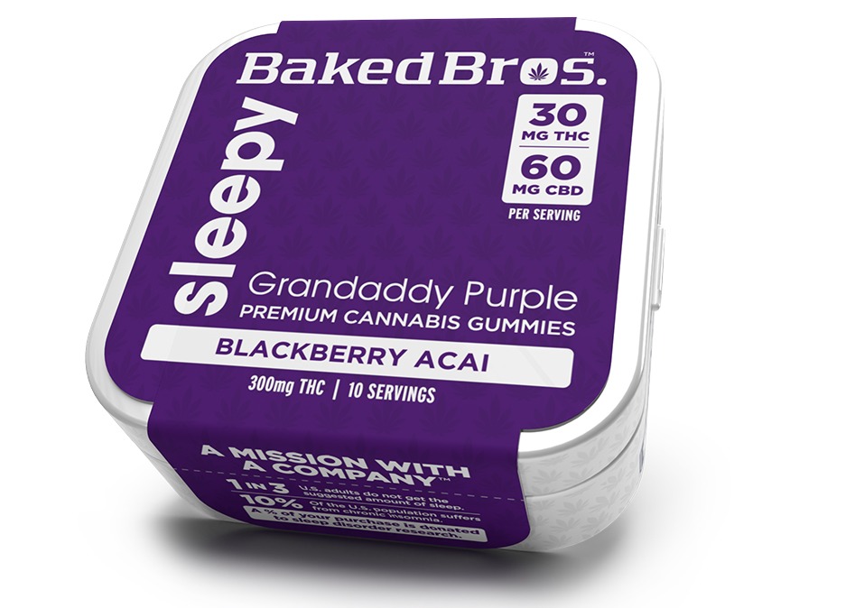 Photograph of Product: Blackberry Acai Sleepy Gummies | 100mg | 1:2 THC:CBD
