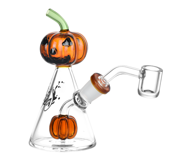 Photograph of product: $45 Pulsar Pleasant Pumpkin Pal Glass Dab Rig 5.25"
