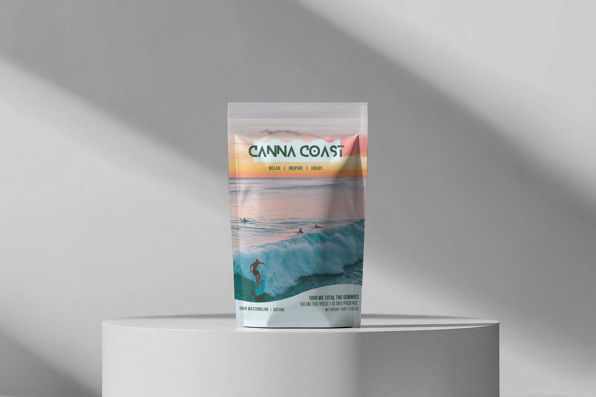 Photograph of product: Canna Coast - Edible - Watermelon Gummies (TH-oui + CBD)