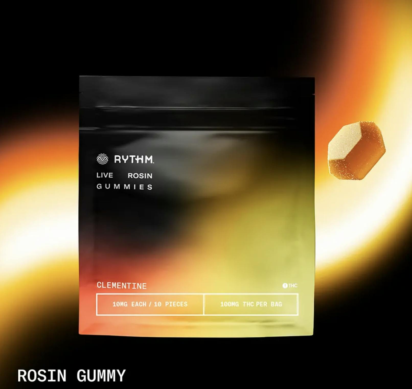 Photograph of product: Rythm - Solventless Gummy - 100mg - Clementine