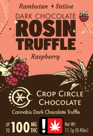 Photograph of product: Oui'd Rosin Infused Raspberry Dark Chocolate Truffles 1-pack