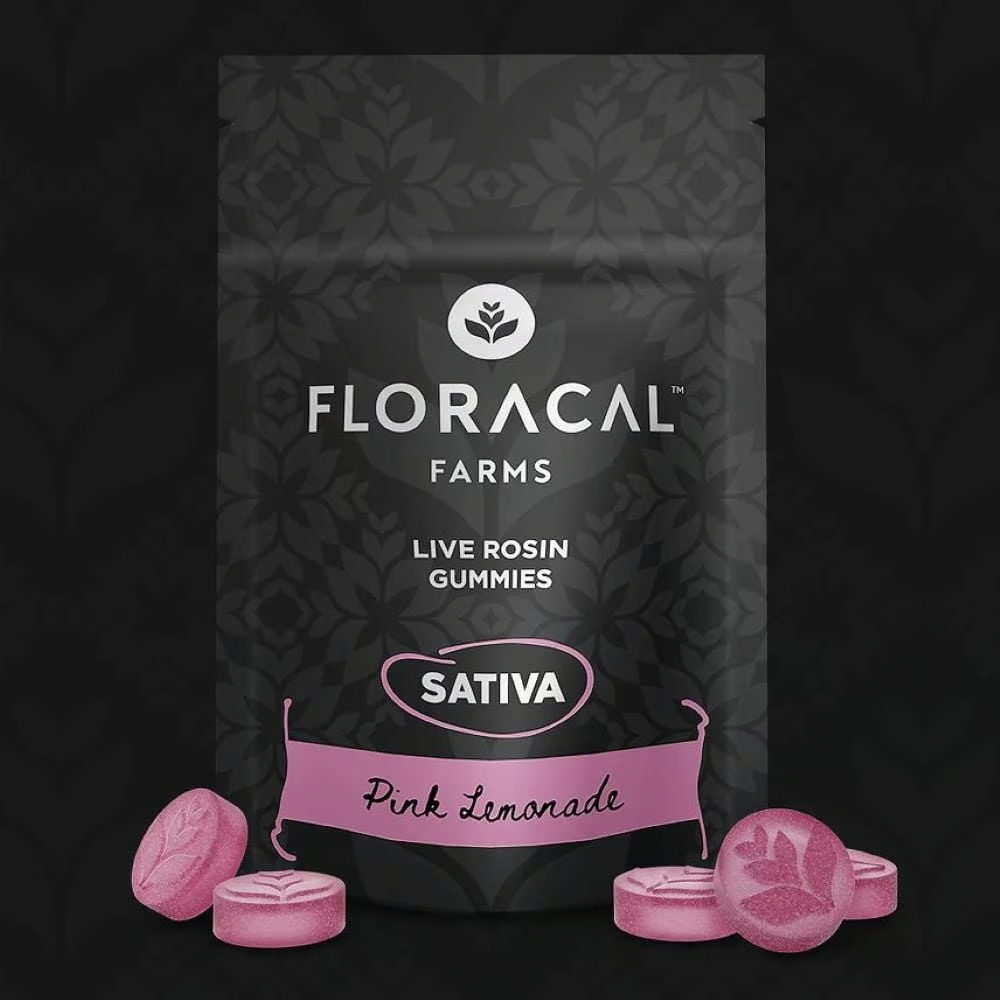 Photograph of product: FLORACAL Gummies 100mg Solventless: Pink Lemonade 10pc