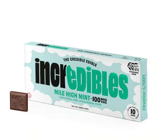 Photograph of product: Mile High Mint Chocolate - 100mg - 10pk
