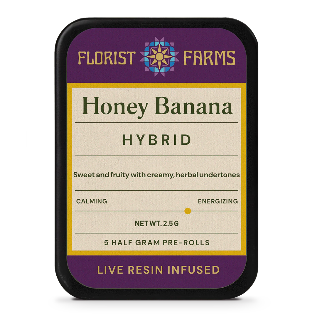Photograph of product: Florist Farms | Honey Banana Infused Pre-Roll 5pk | Hybrid