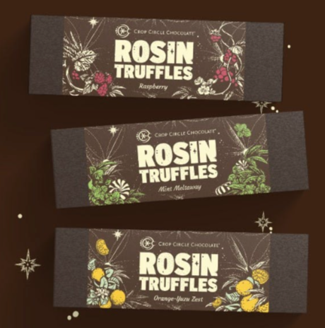 Photograph of product: Crop Circle 5 Pack Hybrid Vanilla Hazelnut Chocolate Truffles 100mg