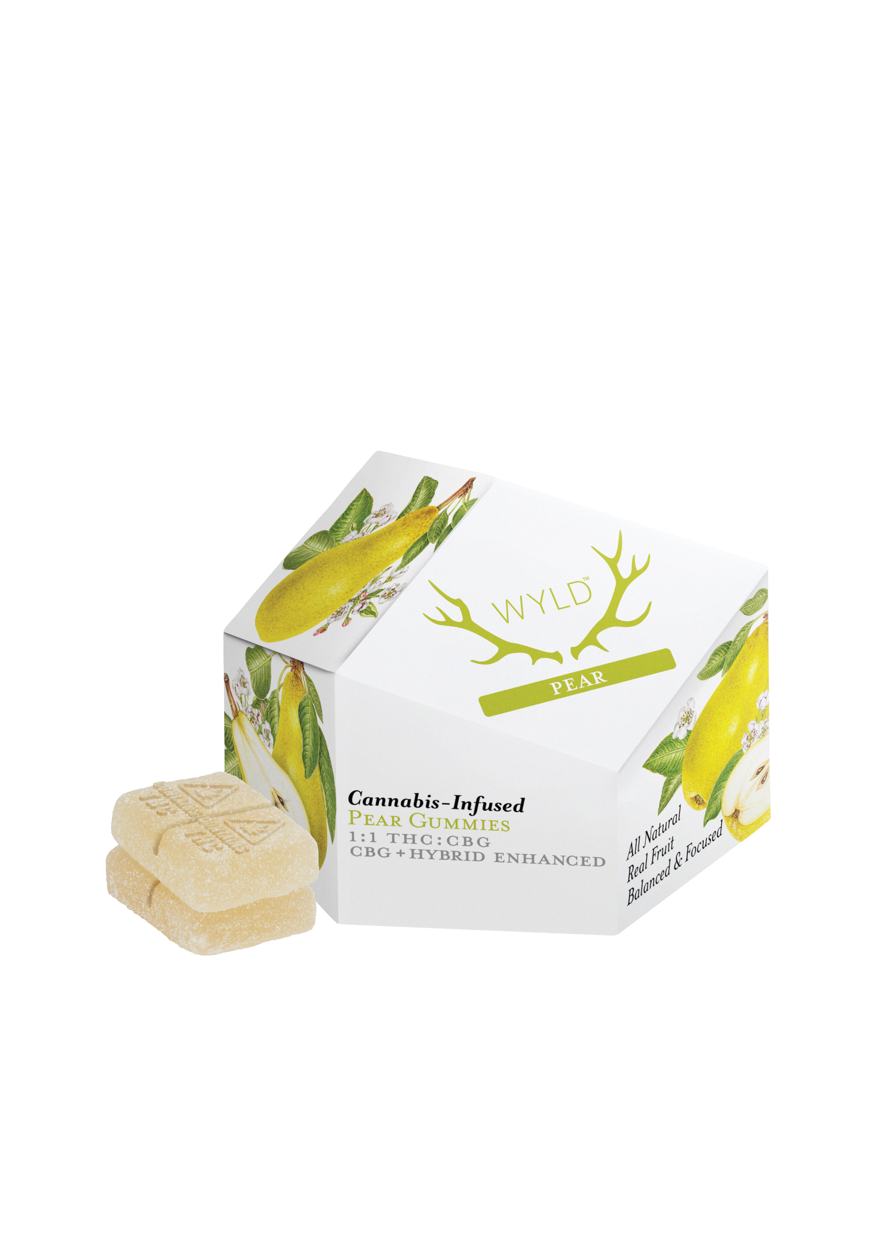 Photograph of product: Pear 2:1 CBD/CBG Gummies