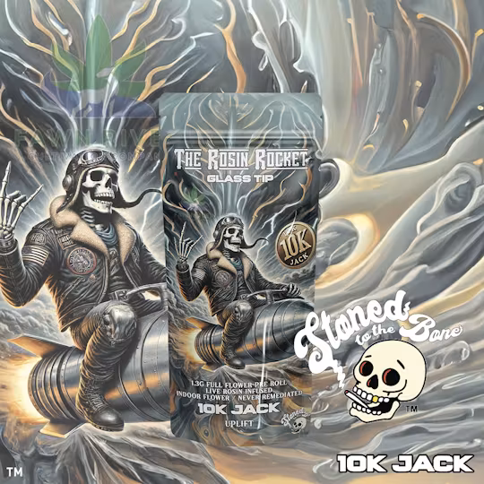 Photograph of product: Stoned To the Bone | 10K Jack | Rosin Rocket | 1.3G