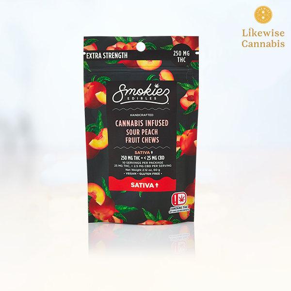Photograph of product: 10-PACK 250MG SOUR PEACH Oui'd GUMMIES