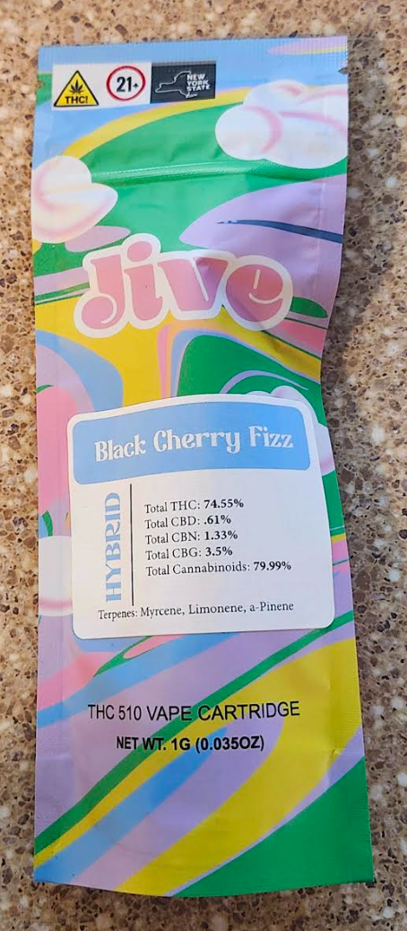 Photograph of product: Black Cherry Fizz Vape Cartridge | Hybrid | Jive