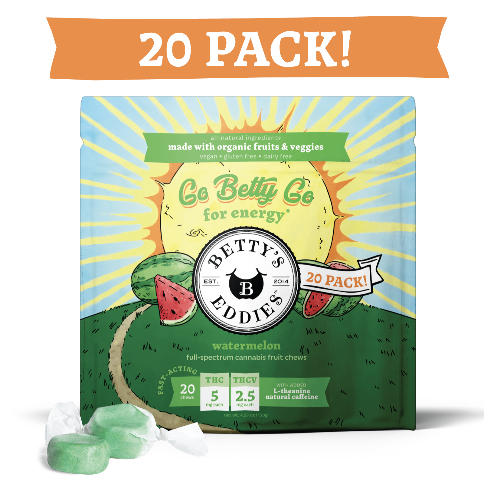 Photograph of product: Big Bag O' Watermelon - 5mg/100mg Total (20pk)